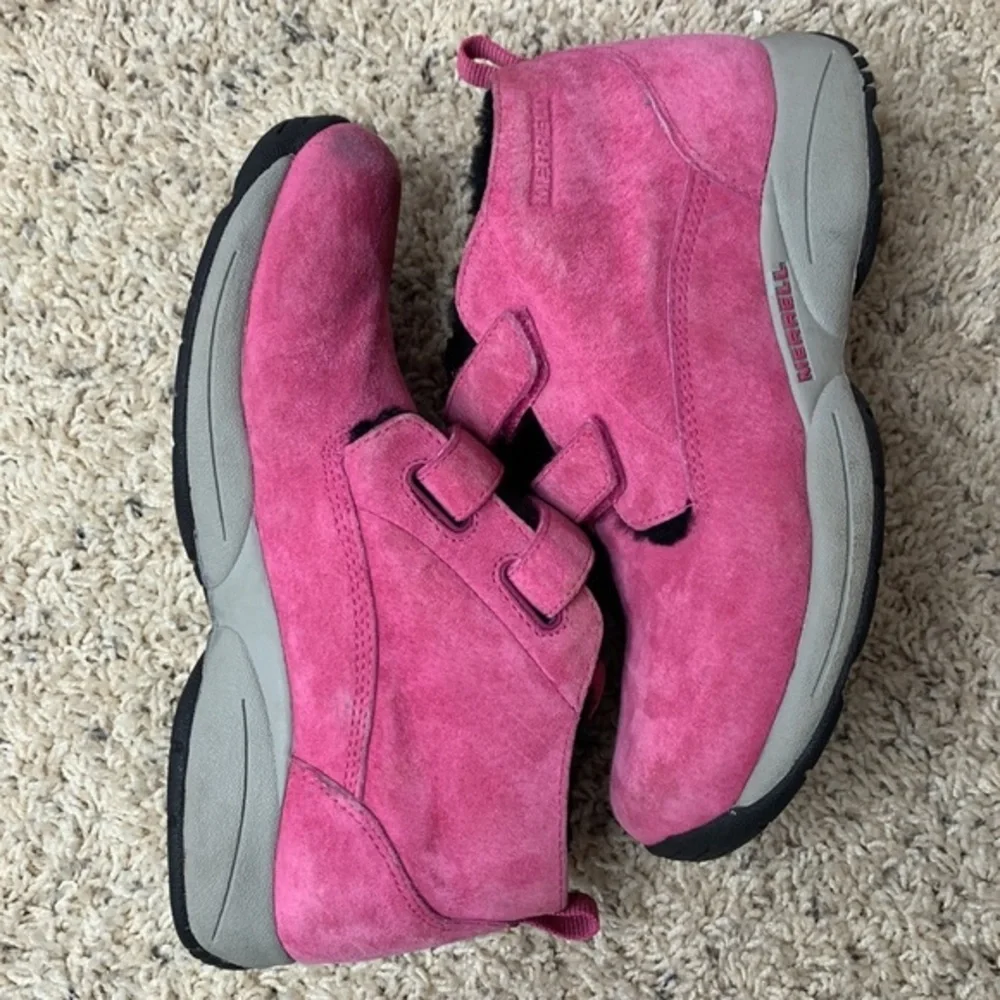 Merrell Pink Faux Fur Lined Double Strap Boots Sz 5.5